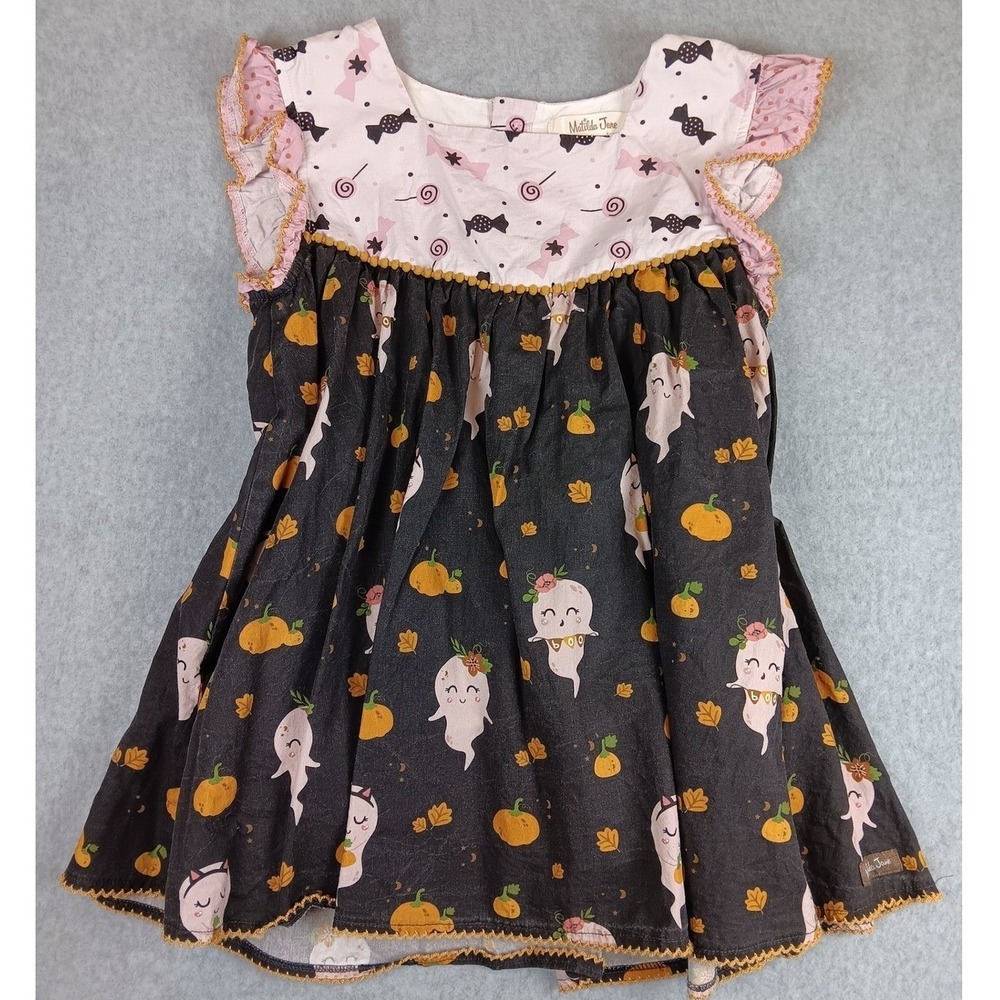Matilda Jane 'Fa-Boo-Lous' Tunic 12Y Kids Black Pink Ghost Candy Halloween